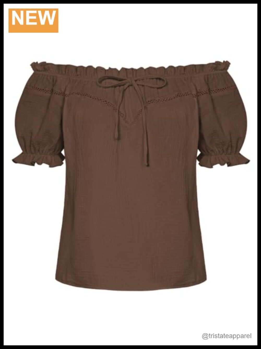 Women's Off Shoulder Cotton Peasant Top Puff Sleeve Renaissance Blouse